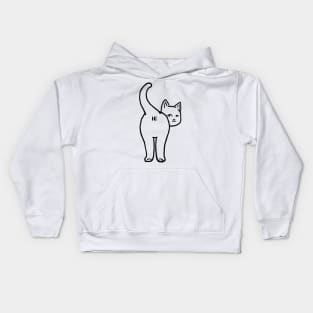 Hello Cat Butt Minimalist Line by Tobe Fonseca Kids Hoodie